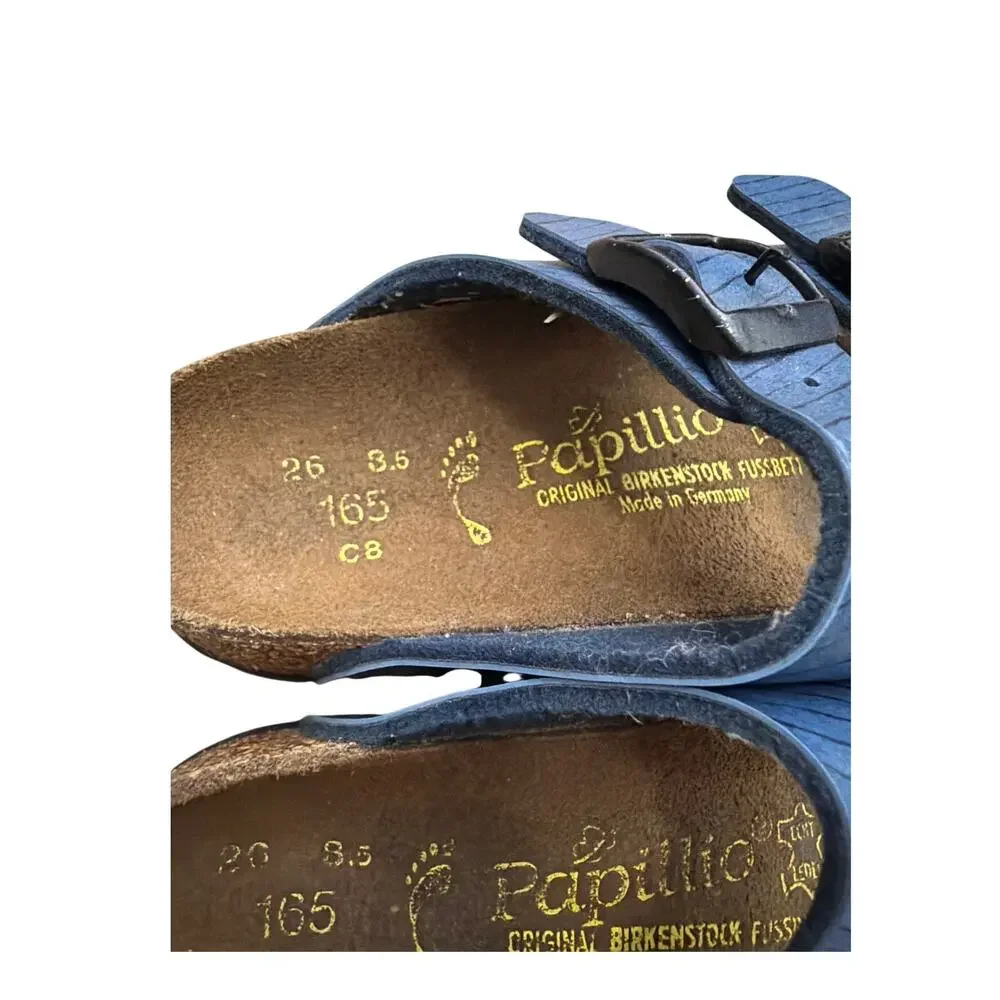 Papillio Birkenstock Arizona Kids Double Strap Sandals Blue Toddler Size 8